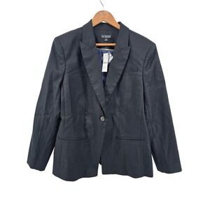 J.Crew Black Linen Blazer 20 NWT Professional Quiet Luxury Old Money Plus Size